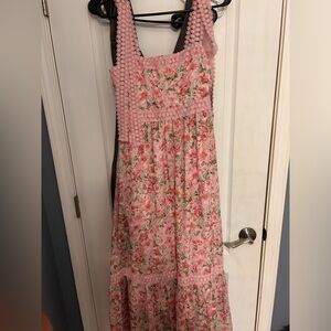 pink floral maxi dress